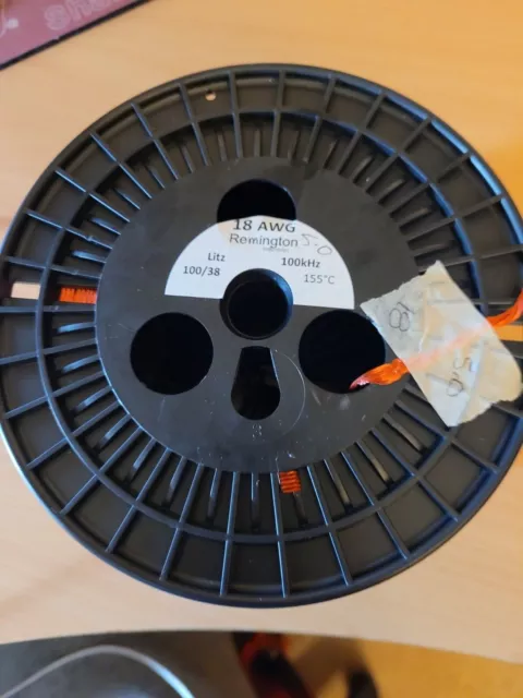 18 AWG Litz Wire, Unserved Single Build, 5/20/38 Stranding, 5.0 lb,~100kHz 155°C