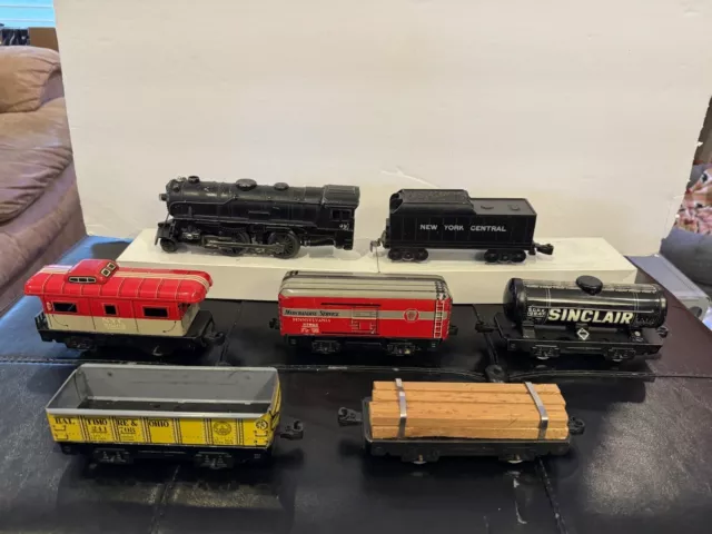 VINTAGE Marx O Gauge Electric Train Set 999 Locomotive NYC Tender Cars SINCLAIR