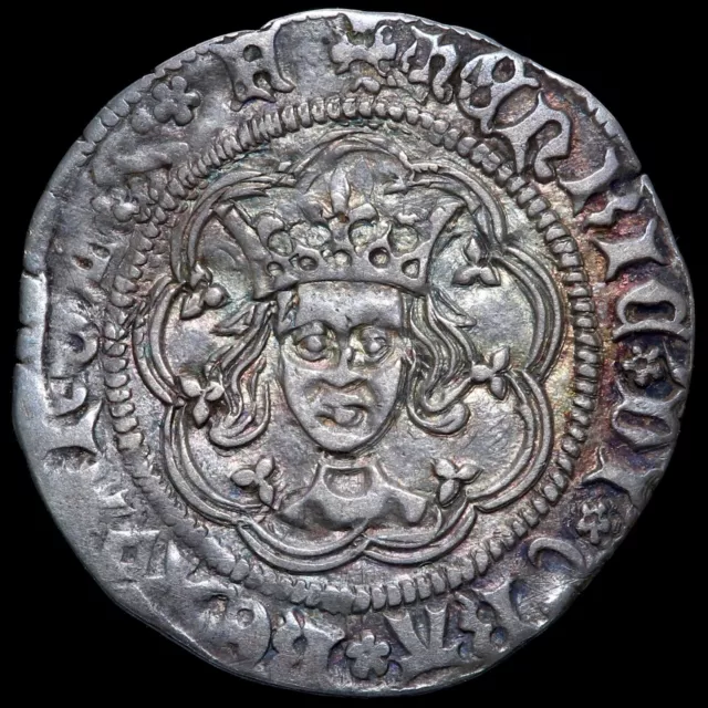 Henry VI, 1422-61. Halfgroat. Calais Mint. Rosette Mascle Issue, 1430-31.