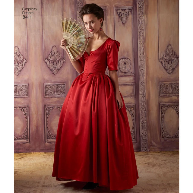 S8411 Sewing Pattern Costume French Dress 18th Century Outlander Claire in Paris