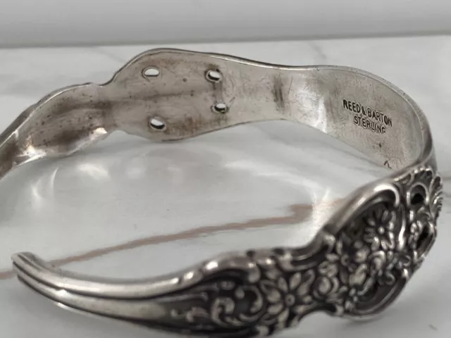Vintage Reed & Barton Art Nouveau Sterling Silver Cuff Bracelet Not Engraved 18g