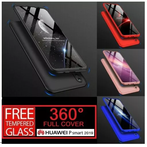 For Huawei P Smart 2019 360° Full Protective Hybrid Case + Tempered Glass Cover