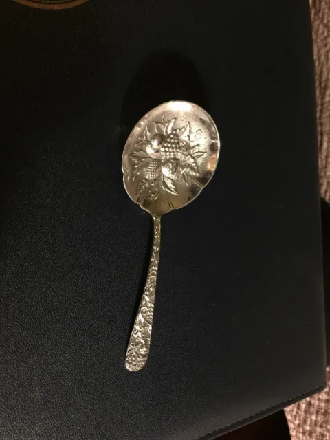 S. Kirk & Son Inc. Sterling Silver Bon Bon Spoon Hand Chased in Repousse 28.8g