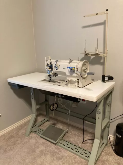 JUKI LU-1508N Single Needle, Unison Feed, Walking Foot w/ Table, Motor, & Stand