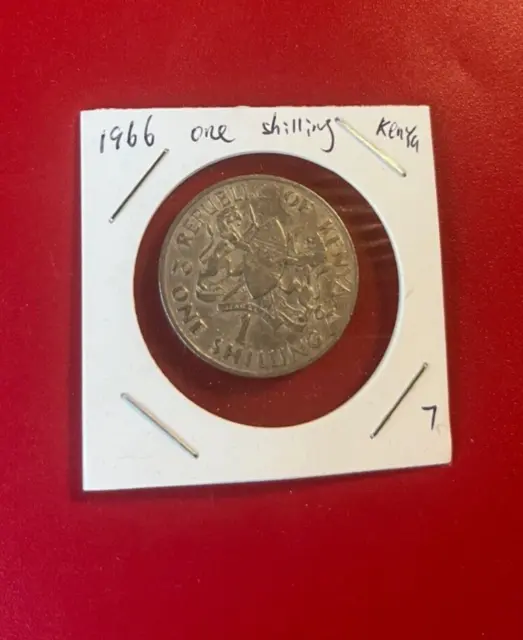 1966 One Shilling Kenya Coin - Nice World Coin !!!