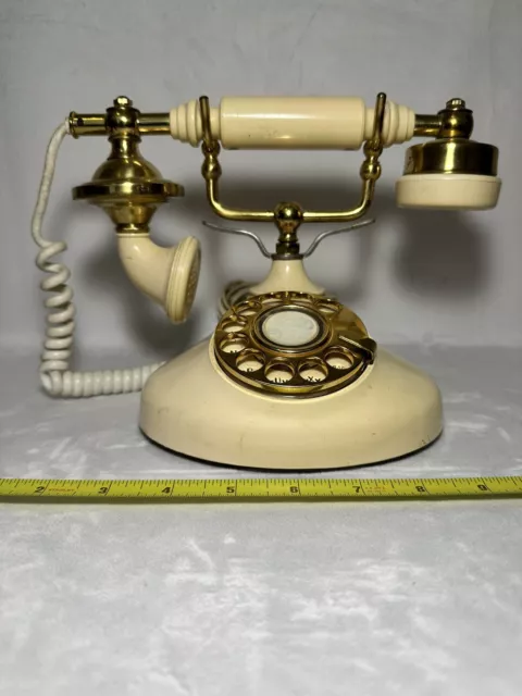 Vintage French Style Rotary Phone Ivory Color