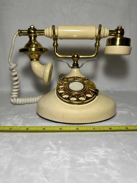 Vintage French Style Rotary Phone Ivory Color