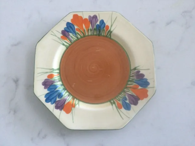 Clarice Cliff Hexagonal shape Tea plate  "Autumn Crocus"