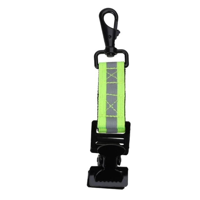 Adjustable Firefighter Glove Straps Turnout Gear Green Reflective Trim Buckle