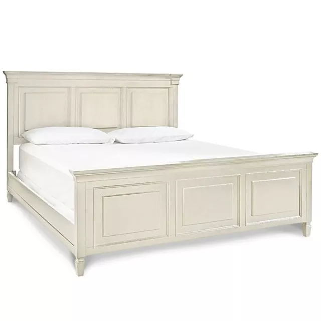 Universal Furniture Summer Hill King Wood Panel Bed in White