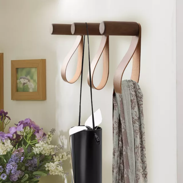 3 Hooks Wall Mount Key Bag Towel Hanger Holder Coat Robe Hat Clothes Rack Straps