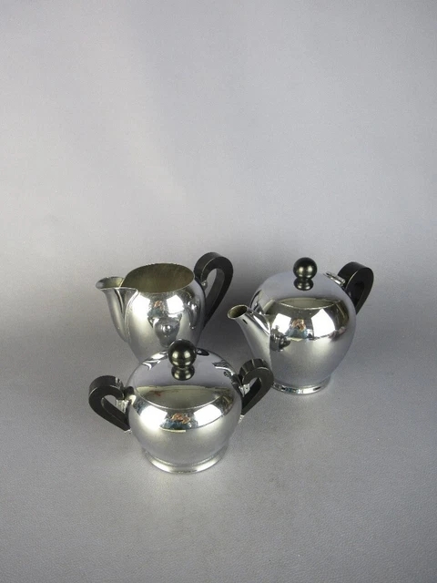 Alfra Alessi Vintage Servicio Café Acero 3 Piezas