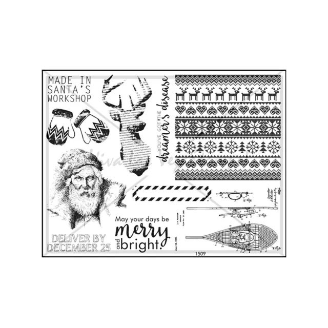 Unmounted/Uncut Rubber Stamp Sheet, Christmas, Winter, Mittens, Xmas, Background