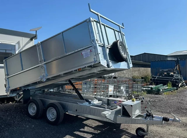 Tipper Ramps NEW GRAHAM EDWARDS 12ft x 6ft Tipping Trailer Tipper Solid Sides Mesh ...