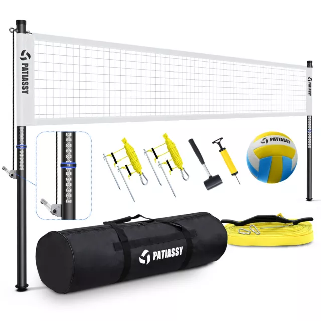 Premium Professional Volleyball Net Heavy Duty Set with Aluminum Poles Outdoor