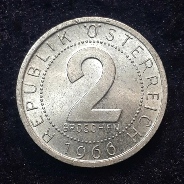 1966 Austria 2 Groschen Coat of Arms 18.02mm coin.