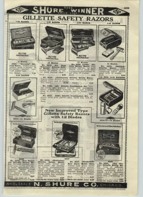 1921 PAPER AD Gillette Safety Razor New Improved Big Fellow Tuckaway Bostonian