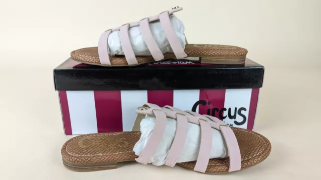 Circus NY Sam Edelman Colby Slides Sandals Womens 8 M Pink Flats Shoes NWB