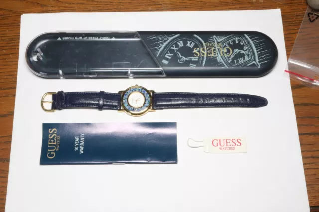 NOS Vintage GUESS Opal Mosaic Ladies 31mm Watch G60098 - New Cell 2