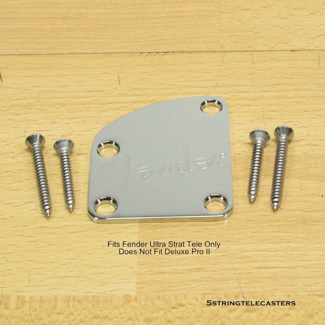 FENDER LOGO ULTRA Stratocaster Telecaster Neck Plate USA Tapered Heel