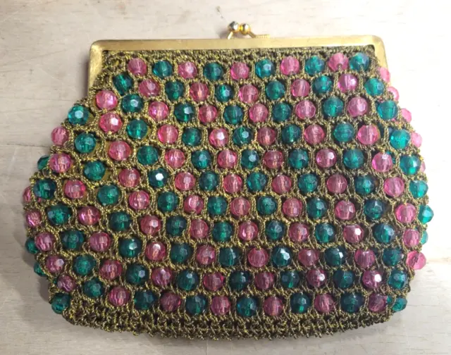 Vintage Rosenfeld Bead Purse Made In Italy See Pictures Read Ad!