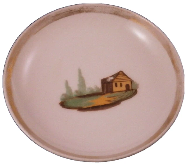 Platillo escénico antiguo de porcelana francesa de París platillo de porcelana antiguo de