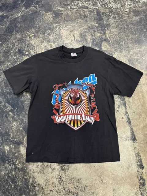 DOKKEN Vintage Back For The Attack World Tour 1987-88 Band T Shirt XL Black AOP