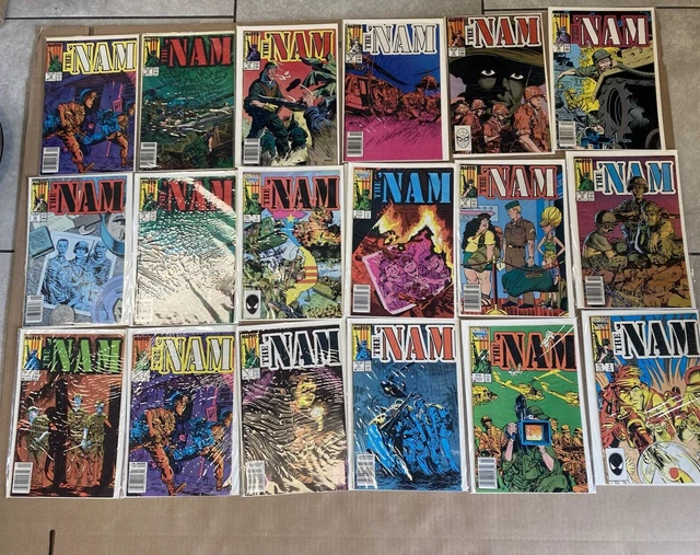 Lot of (20) 1986-1989 The Nam Vietnam War Military VINTAGE Marvel Comics