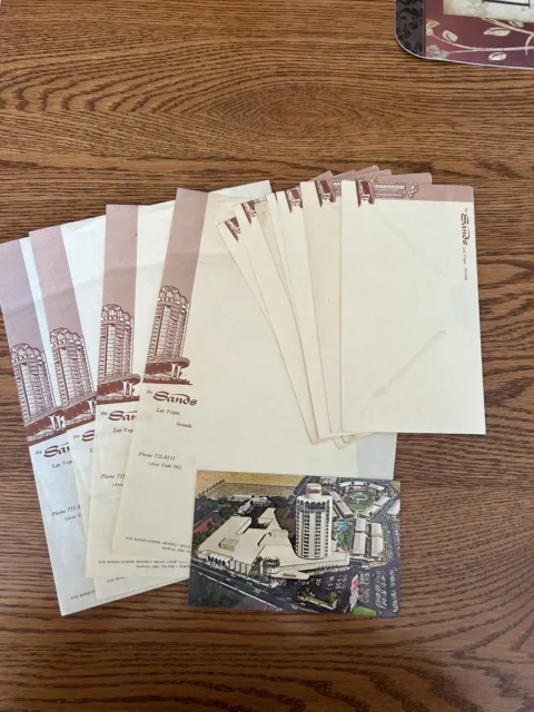 Vintage The Sands Hotel Casino Las Vegas Nevada Room Stationary  & Envelopes Lot