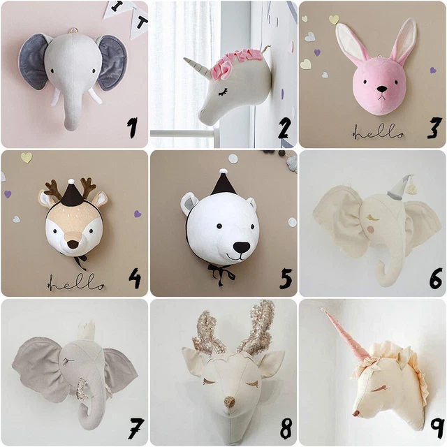 3D Felt Elephant Head Animals Head Toys Kids Bedroom Wall Hangings Decoration