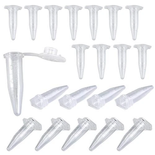 Twdrer 500PCS 0.5ML Clear Plastic Graduated microcentrifuge Test Tubes with A...