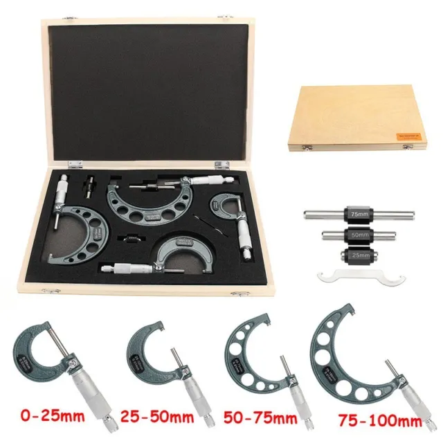 Accurate screw micrometer with cemented carbide probe 0 0001 precision