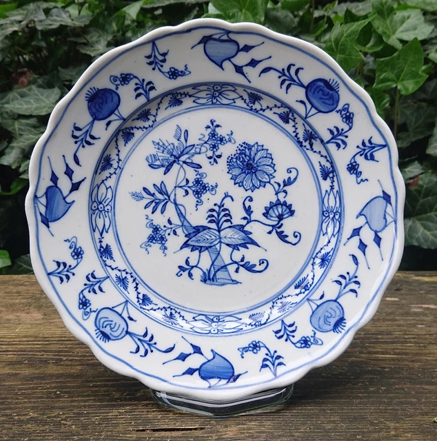 Vecchio Ernst Teichert Meissen Piatto Torta Piatto Blu Cipolla Ø 20,0 CM ~1920