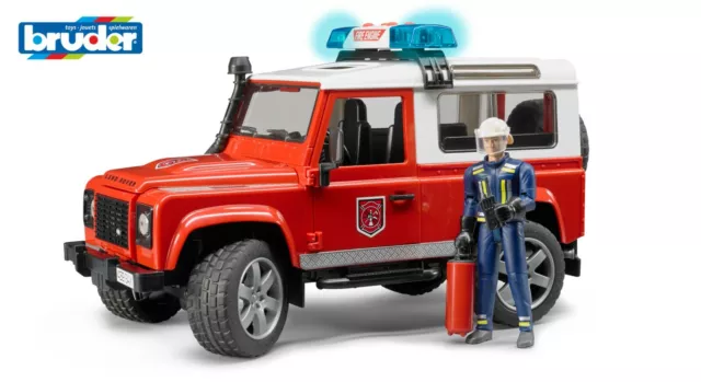 BRUDER 02596 LAND ROVER DEFENDER SW POMPIERI + UOMO cod.25245