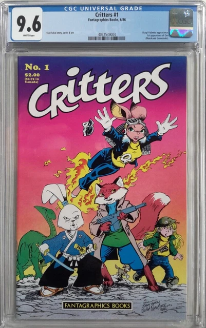 🔥Critters #1 Cgc 9.6*Fantagraphics 1986*White❄Pages*Sakai*Usagi Yojimbo*1St Gen