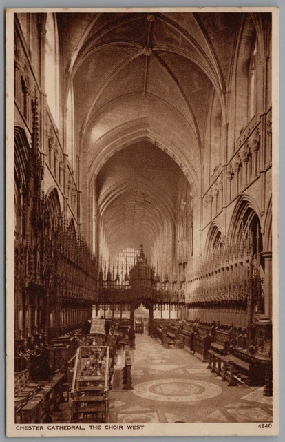 Chester Cathedral Choir Cheshire England Vintage Unposted Photochrom Postcard