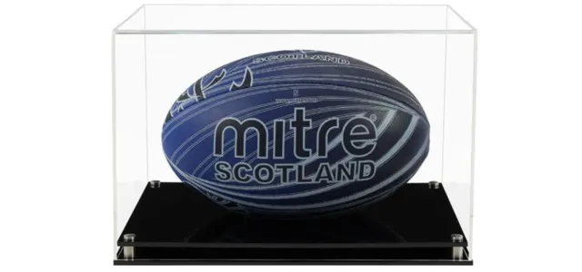 Acrylic Display Case for a Signed/Autographed Rugby Ball (Horizontally)