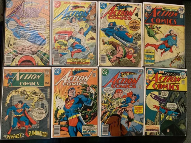 DC Action Comics Superman 8 Comic Book Lot  (VG Condition Range)