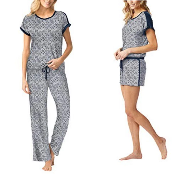 Lucky Brand Womens 3 Piece Top, Short & Pant Pajama Set Various Colors
