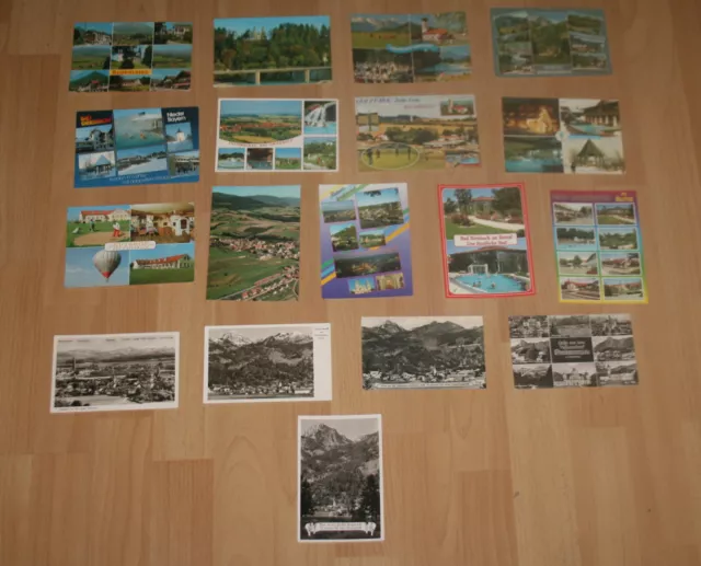18 Postkarten Bayrische Alpen 7 unbeschrieben 11 beschrieben