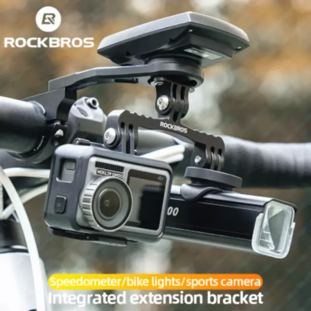 ROCKBROS 3in1 Bike Computer Mount for Gopro Bryton Garmin Gps Flashlight Bracket