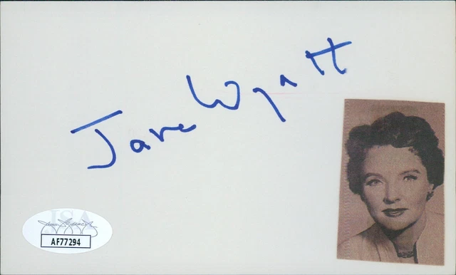 Jane Wyatt Actress Signed 3x5 Index Card JSA Authenticated