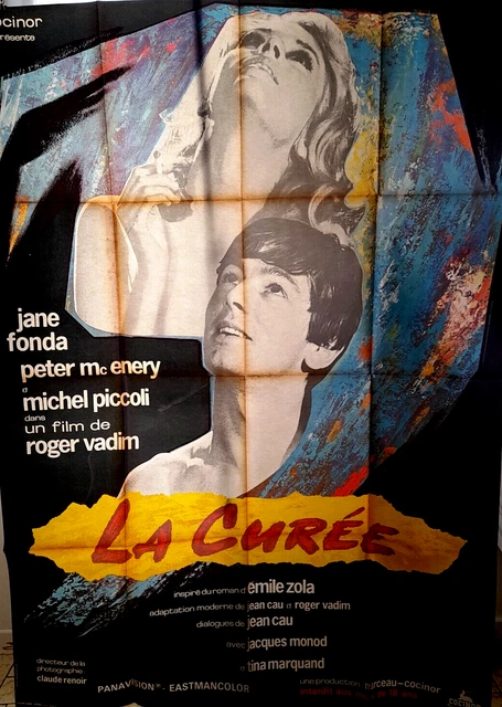 A2 Affiche ORIGINAL POSTER 120x160 LA CUREE FONDA VADIM PICCOLI EMILE ZOLA 1966