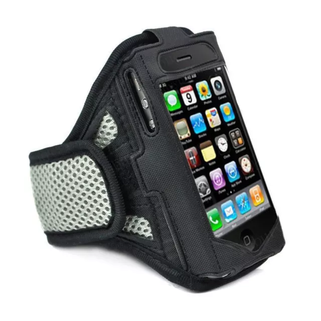 iPhone 4 4S GREY Strong ArmBand Case Cover For SPORTS GYM BIKE JOGGING RUNNING