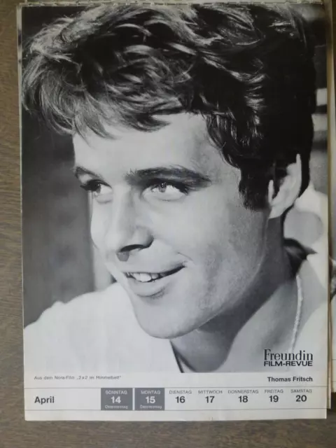 Starblatt aus dem Film-Revue Kalender der 60ger Jahre hier "Thomas Fritsch"