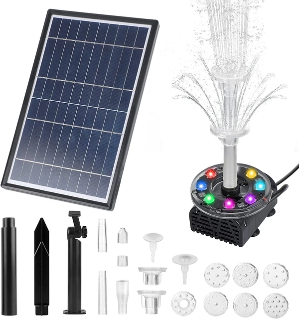SOLAR TEICHPUMPE SOLARPUMPE teich zier Wasserspiel mit Akku Garten