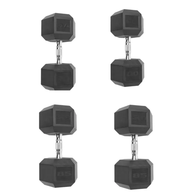 Solid Cast Iron Barbell 70lb 80lb 85lb Hex Dumbbell Fitness Workout, Single