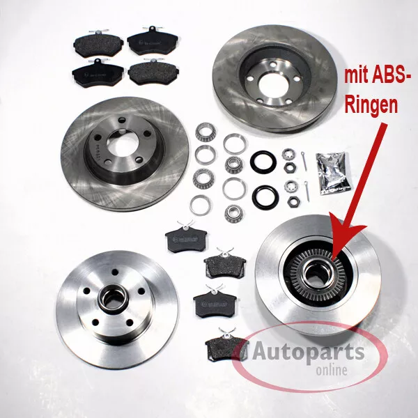 Bremsen Set 280 mm + 245 mm ABS Ringe Beläge vorne hinten für Audi A4 [B5]