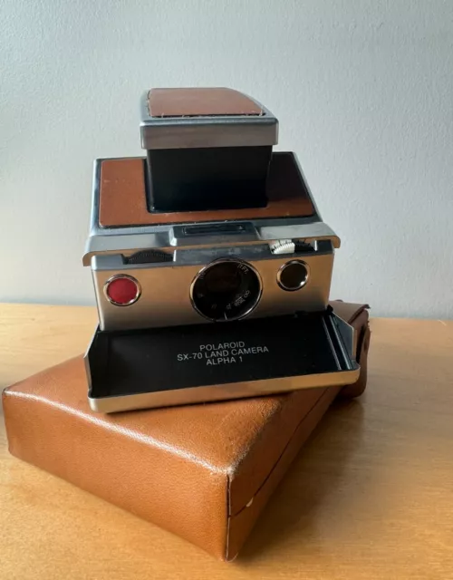 Vintage Polaroid SX-70 Brown Leather Instant Land Camera -Tested Works