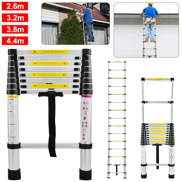 Scala Telescopica Alluminio 3.98M - Multifunzione 3 In 1, Portata 150 Kg, Pieghevole E Salvaspazio